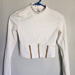 White Stoned Crop Top